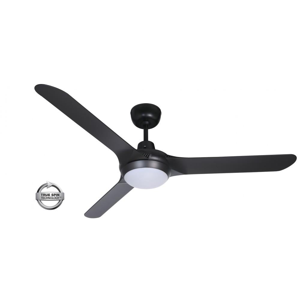 Ventair SPYDA-62-LIGHT AC Ceiling Fan - 3 Blade 1570mm 62" Fully Moulded PC, 20W LED Light-Ventair-Ozlighting.com.au
