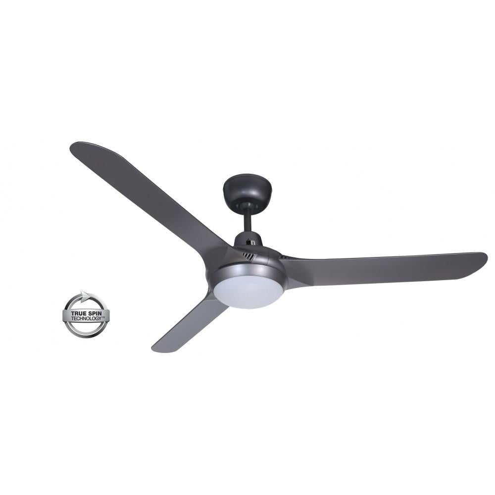 Ventair SPYDA-62-LIGHT AC Ceiling Fan - 3 Blade 1570mm 62" Fully Moulded PC, 20W LED Light-Ventair-Ozlighting.com.au