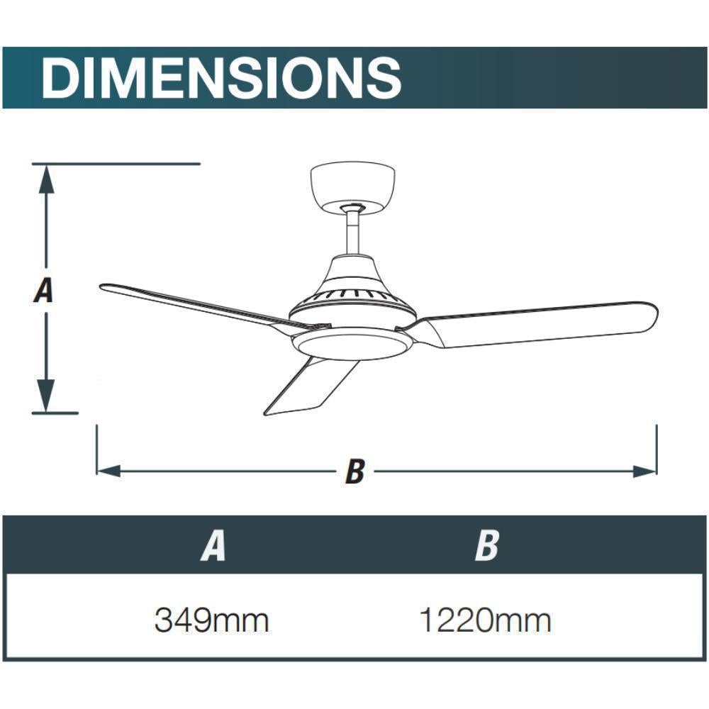 Ventair STANZA-48 AC Ceiling Fan - 3 Blade 1220mm 48"-Ventair-Ozlighting.com.au