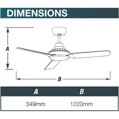 Ventair STANZA-56 - 3 Blade 1400mm 56" AC Ceiling Fan-Ventair-Ozlighting.com.au