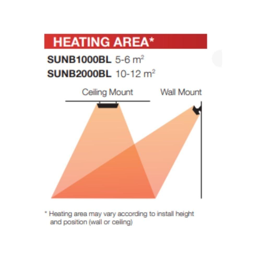 Ventair SUNBURST-2000 - Sunburst Mini 2000W Indoor/Outdoor Infrared Radiant Heater-Ventair-Ozlighting.com.au