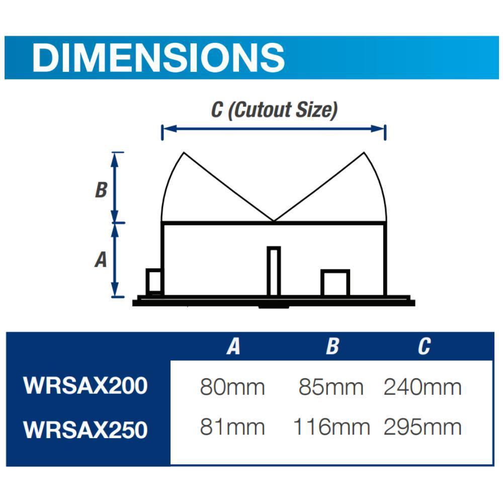 Ventair ULTRAFLO-200/250 Ceiling Exhaust Fan - 200/250mm High Airflow-Ventair-Ozlighting.com.au