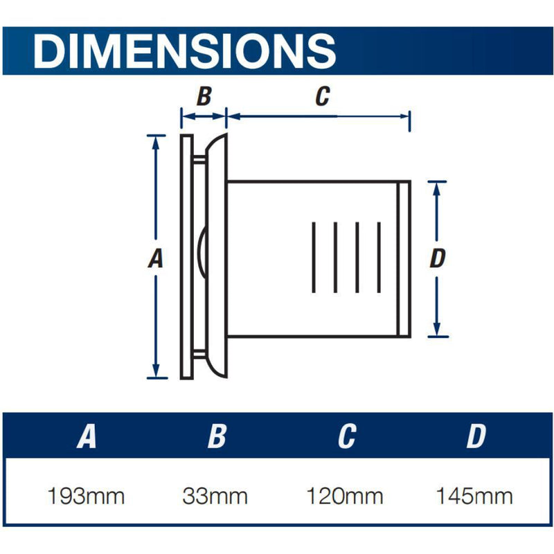 Ventair UNIVERSAL-150 - Universal 150mm Wall/Ceiling Exhaust Fan-Ventair-Ozlighting.com.au