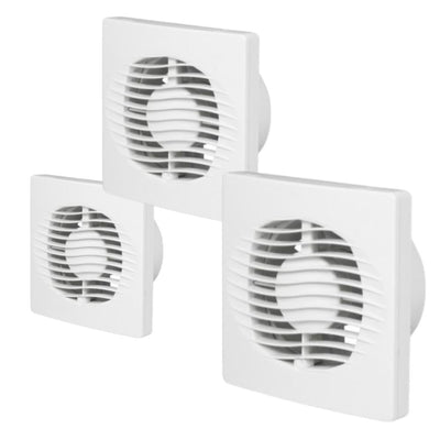 Ventair WALL-FAN-100/125/150 - All Purpose 100/125/150mm Wall Exhaust Fan With Optional Inbuilt Timer-Ventair-Ozlighting.com.au