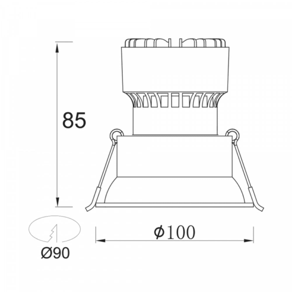 Vibe 134 Series Downlight Baffle Black 90mm-Vibe Lighting-Ozlighting.com.au