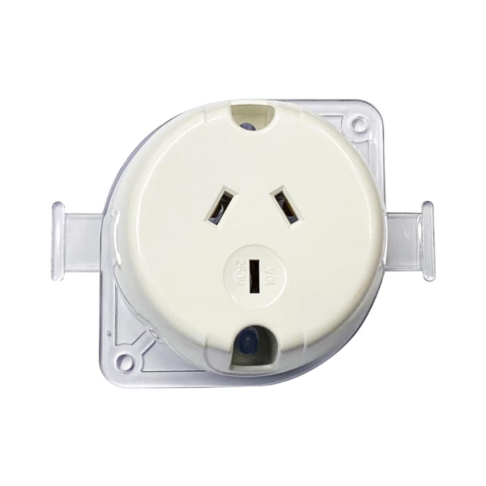 Vibe - 3PIN Single Surface Socket 10AMP-Vibe Lighting-Ozlighting.com.au