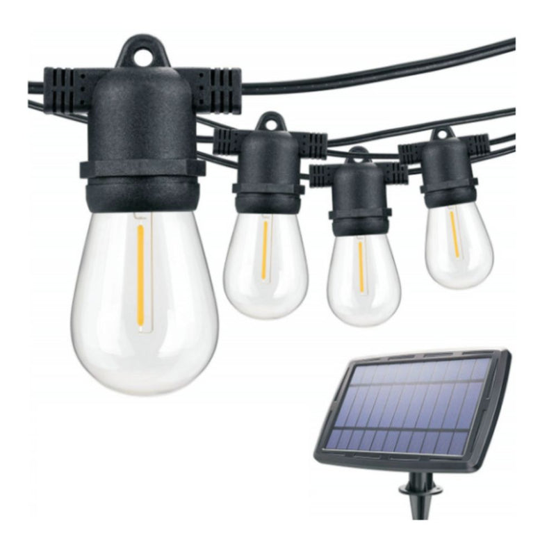 Vibe SOLAR FESTOONS - Solar Powered 15 Light 4.5W IP65 LED Festoon Light Kit 3000K-Vibe Lighting-Ozlighting.com.au