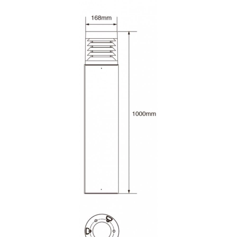 Vibe VBLBO-1090 LED Bollard Light - 25W, 3000K/4000K, IP65-Vibe Lighting-Ozlighting.com.au