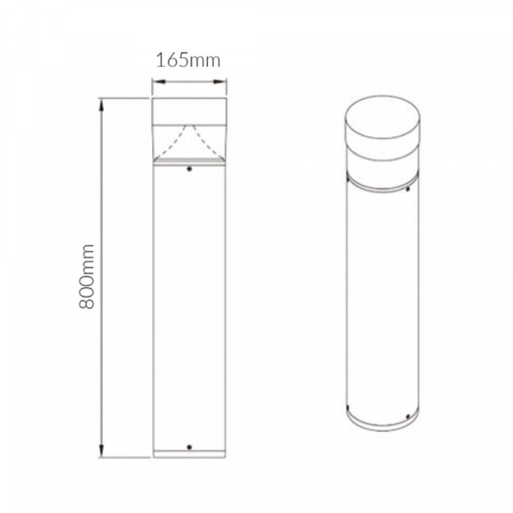 Vibe VBLBO-300 - 8W LED Bollard Light IP54 -Vibe Lighting-Ozlighting.com.au