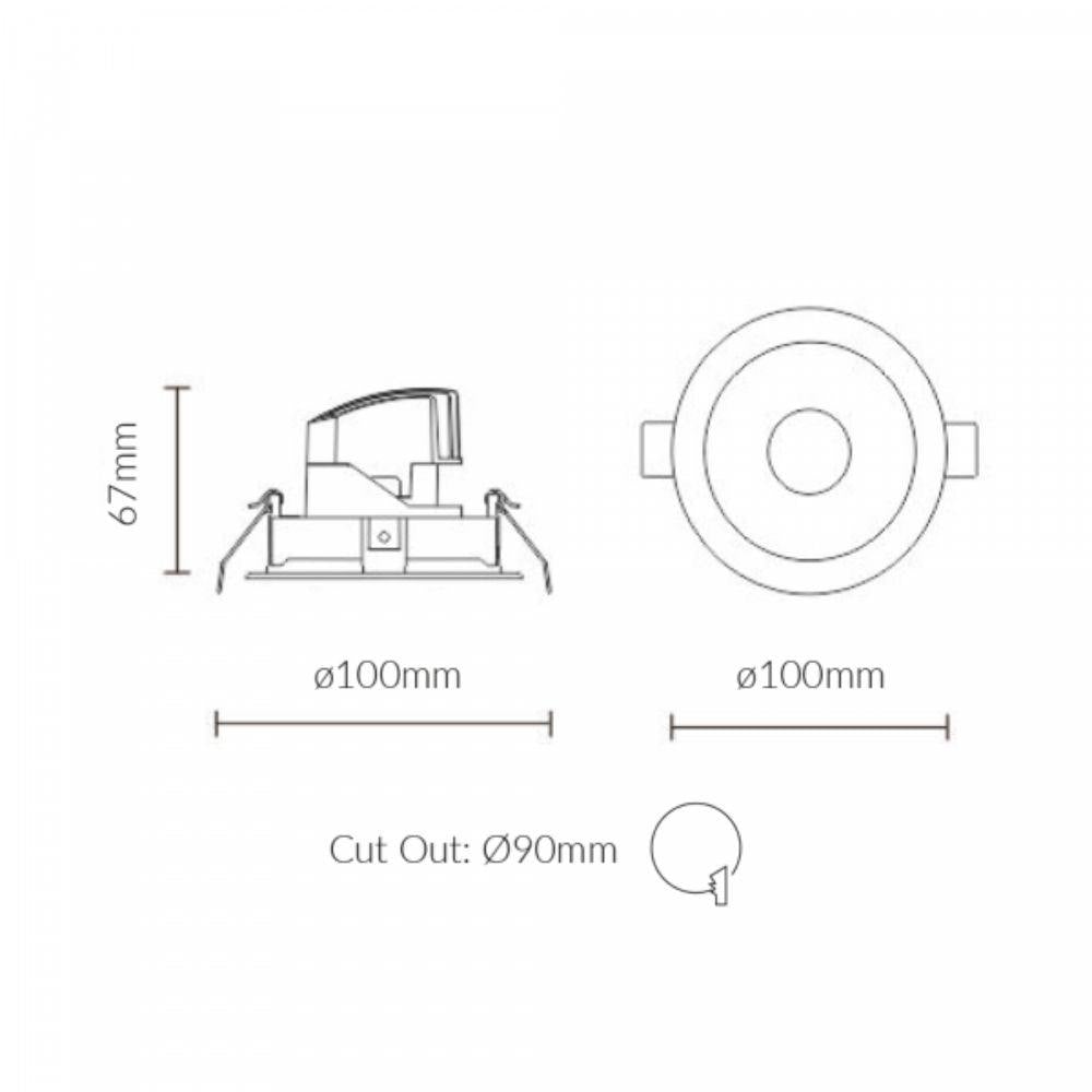 Vibe VBLDL-383 - 9W LED Adjustable Dim Downlight IP54 -Vibe Lighting-Ozlighting.com.au