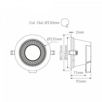 Vibe VBLDL-437/447 - 18W/25W LED Tri-Colour Dimmable Commercial Downlight IP54-Vibe Lighting-Ozlighting.com.au