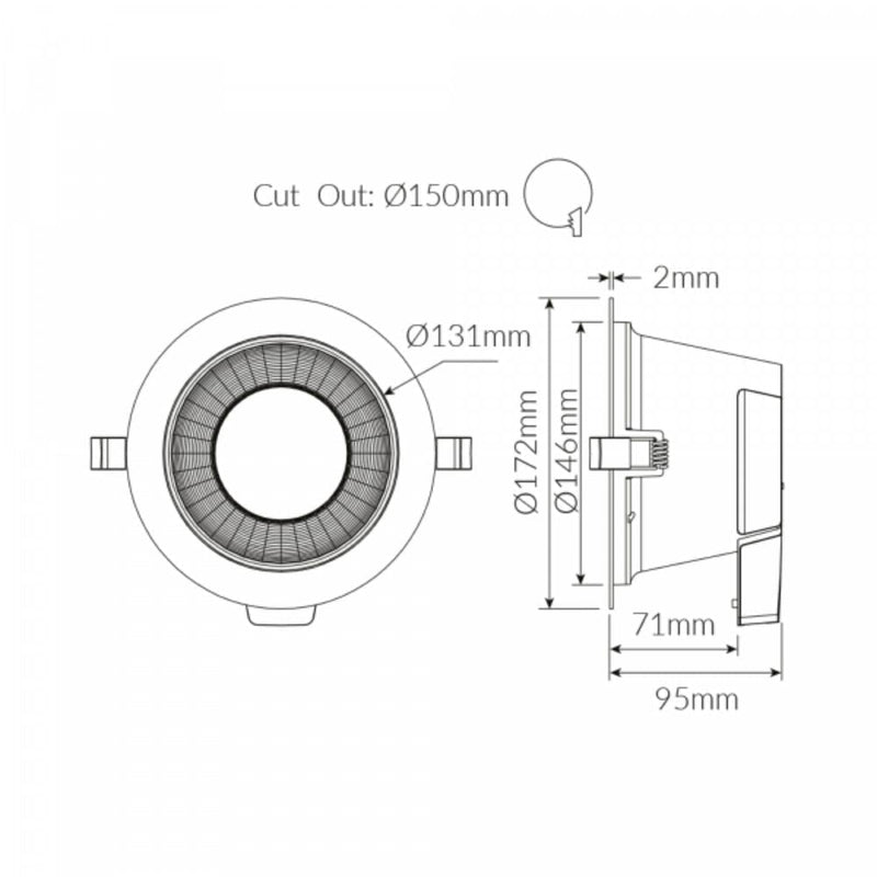 Vibe VBLDL-437/447 - 18W/25W LED Tri-Colour Dimmable Commercial Downlight IP54-Vibe Lighting-Ozlighting.com.au