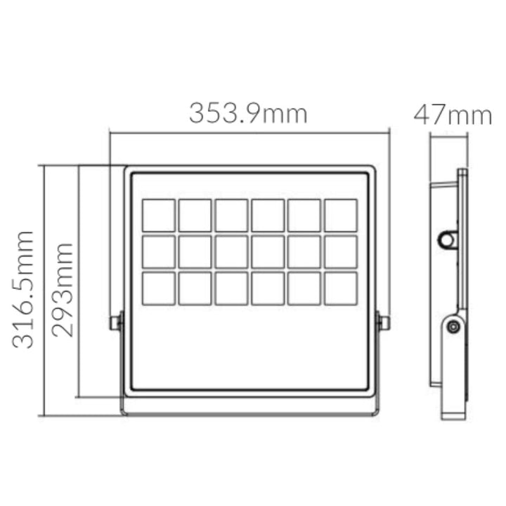Vibe VBLFL-500 - 150W/200W LED High Output Exterior Floodlight IP66 - 4000K-Vibe Lighting-Ozlighting.com.au