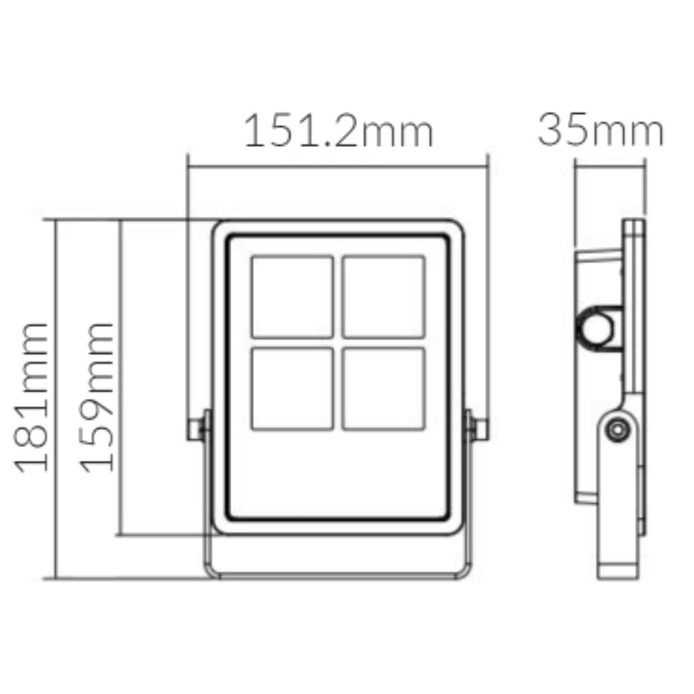 Vibe VBLFL-500 LED Floodlight - 30W/50W, 4000K, IP66-Vibe Lighting-Ozlighting.com.au