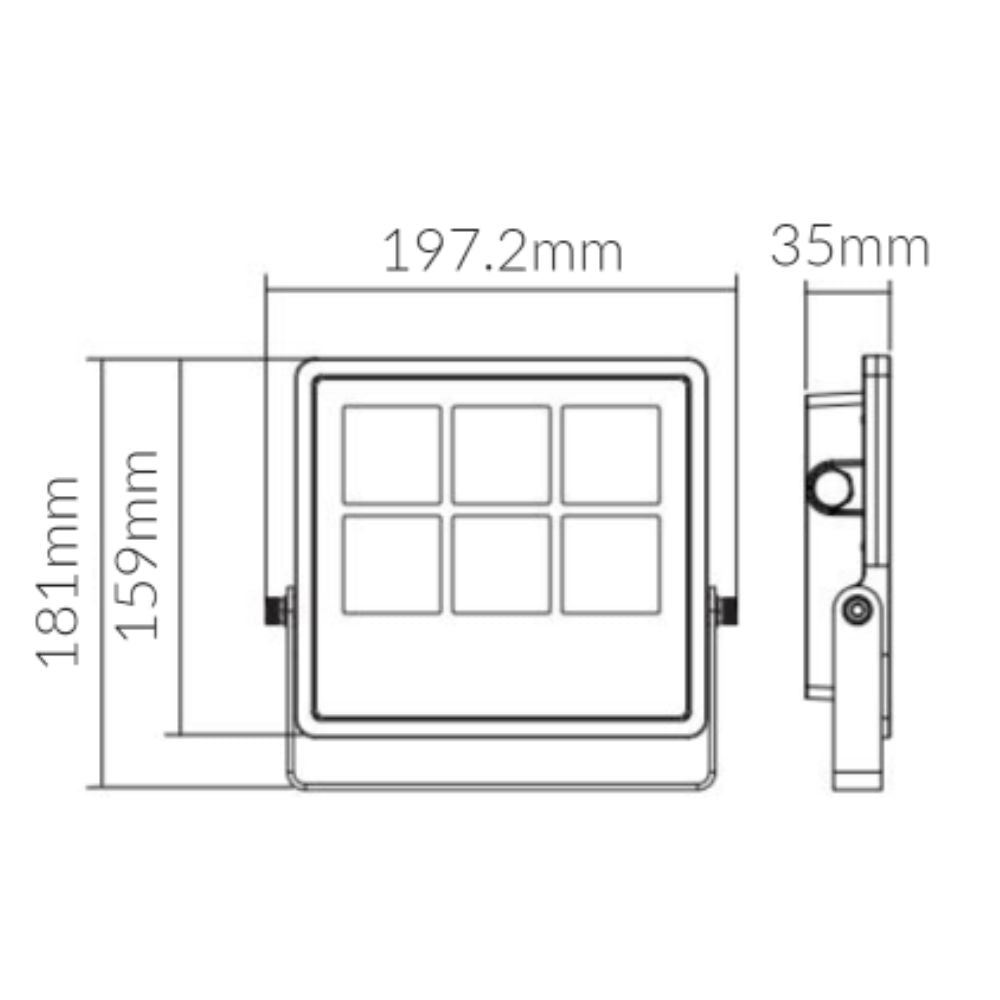 Vibe VBLFL-500 LED Floodlight - 30W/50W, 4000K, IP66-Vibe Lighting-Ozlighting.com.au