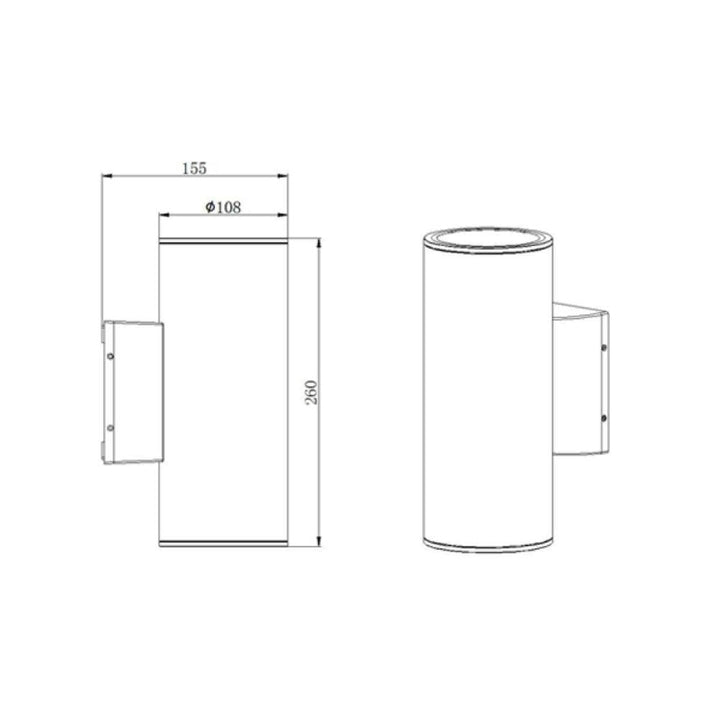 Vibe VBLWL-30X - LED Up/Down Exterior Wall Light IP65 -Vibe Lighting-Ozlighting.com.au